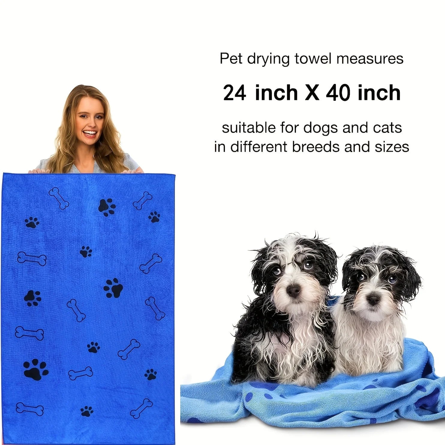 Microfiber Dog Towel for Bath Time & Muddy Paws