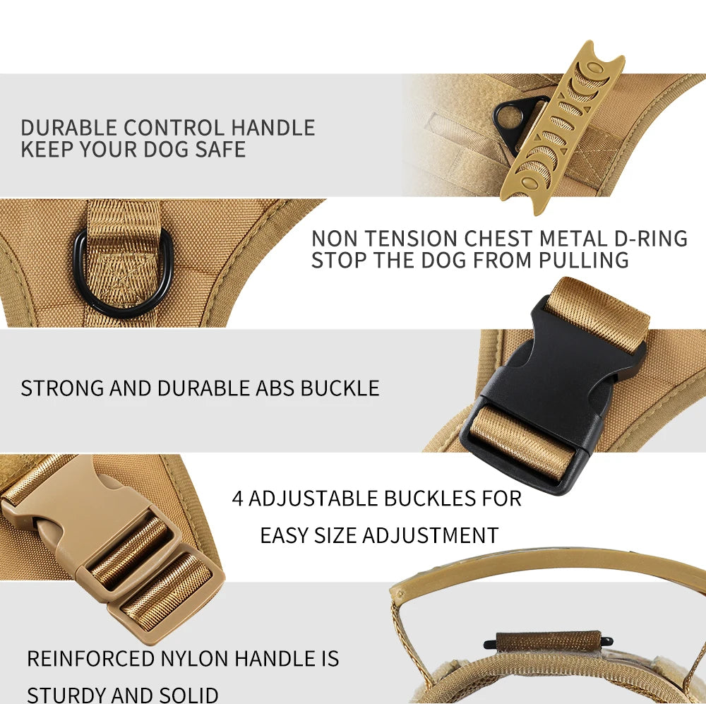 Tactical Dog Harness with Padded Handle