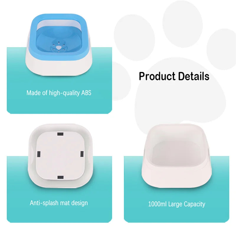 1L Anti-Splash Dog Water Bowl