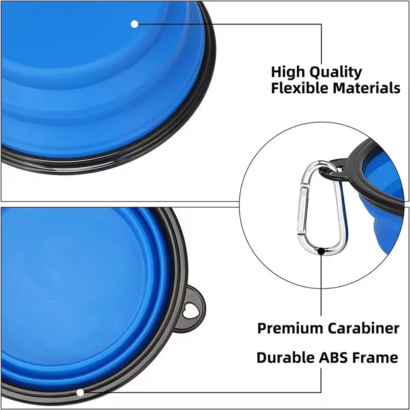 Collapsible Dog Travel Bowl with Hanging Clip