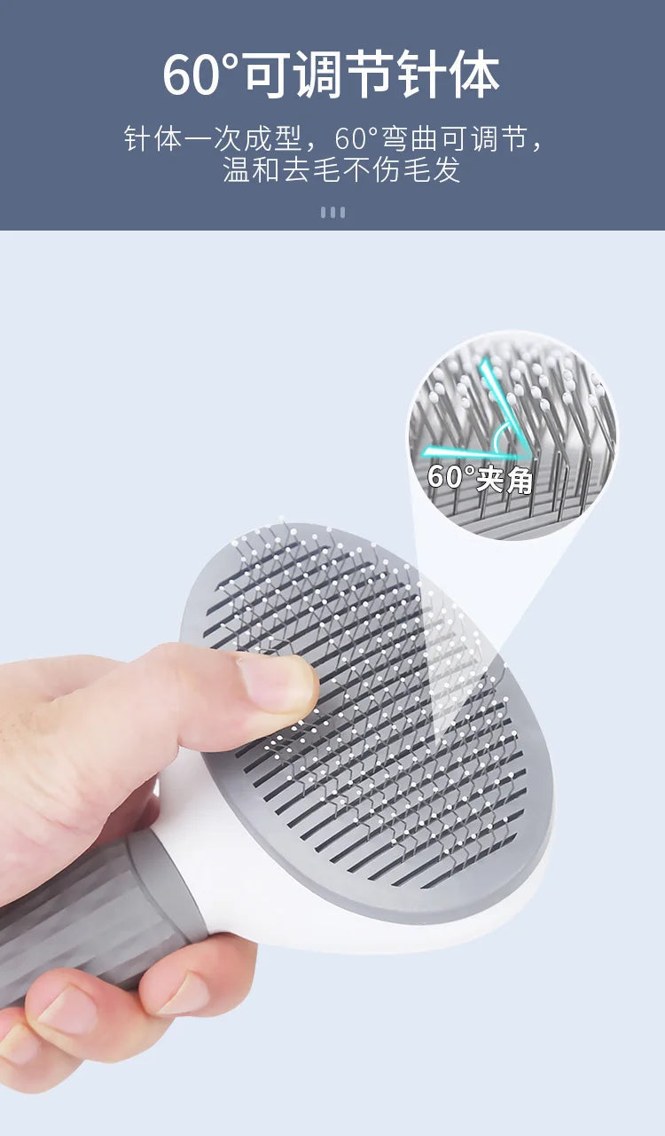 One-Click Self-Cleaning Slicker Brush for Pets