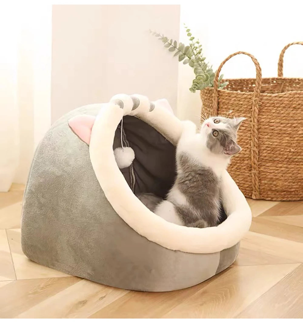 Cat Cave Bed with Removable Cushion