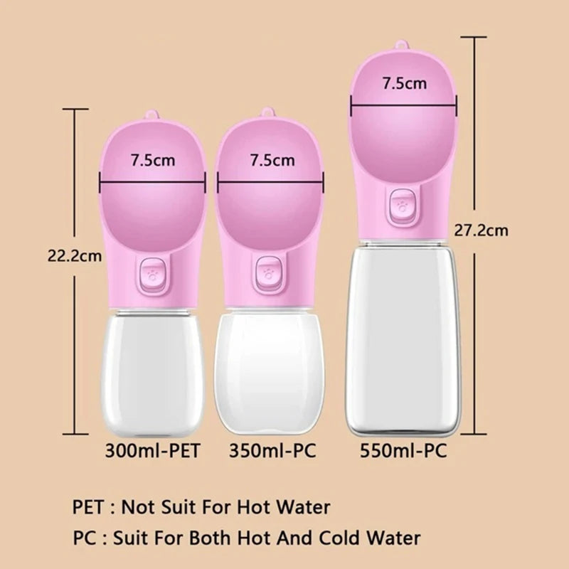 Portable Dog Water Bottle with Drinking Tray