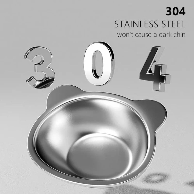 Raised Stainless Steel Cat Bowl with Tilted Stand