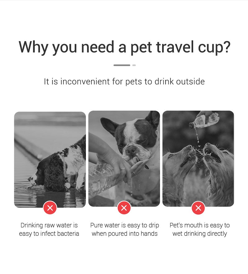 Portable Dog Water Bottle with Drinking Tray