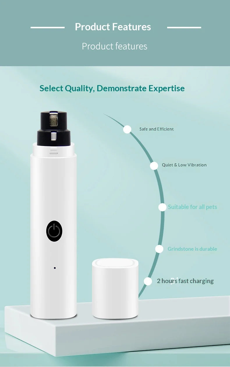 Rechargeable Pet Nail Grinder with LED Light