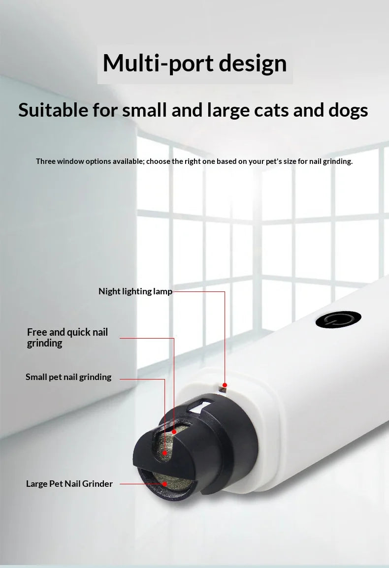 Rechargeable Pet Nail Grinder with LED Light