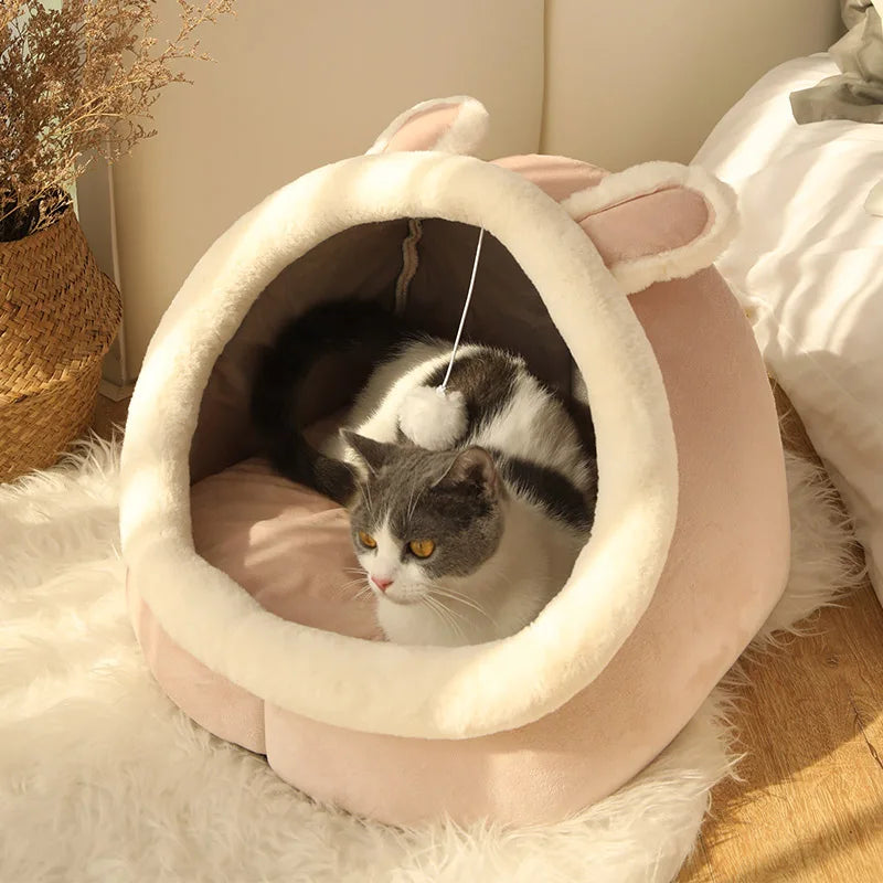 Cat Cave Bed with Removable Cushion