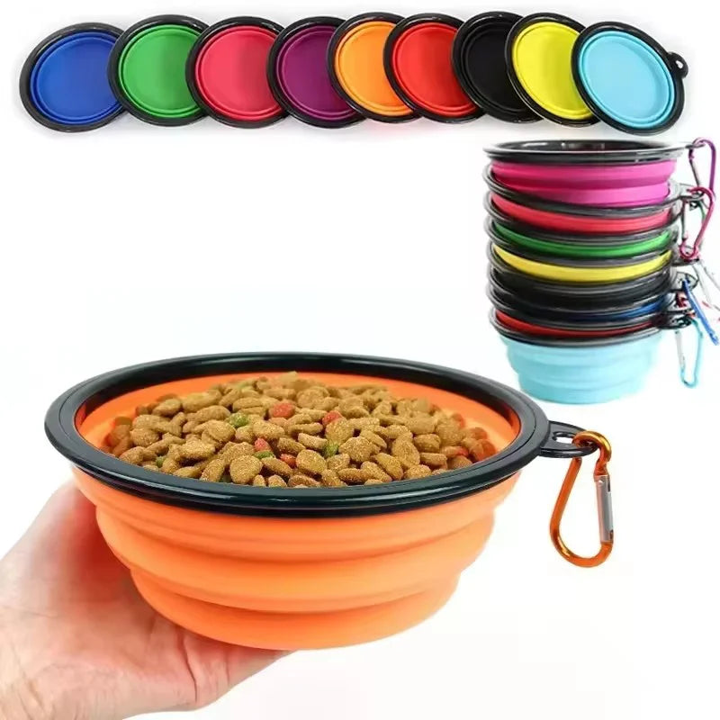 Collapsible Dog Travel Bowl with Hanging Clip