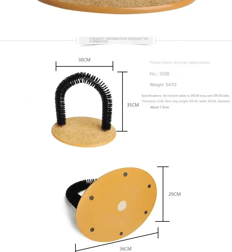 Cat Self-Grooming Arch with Scratching Pad