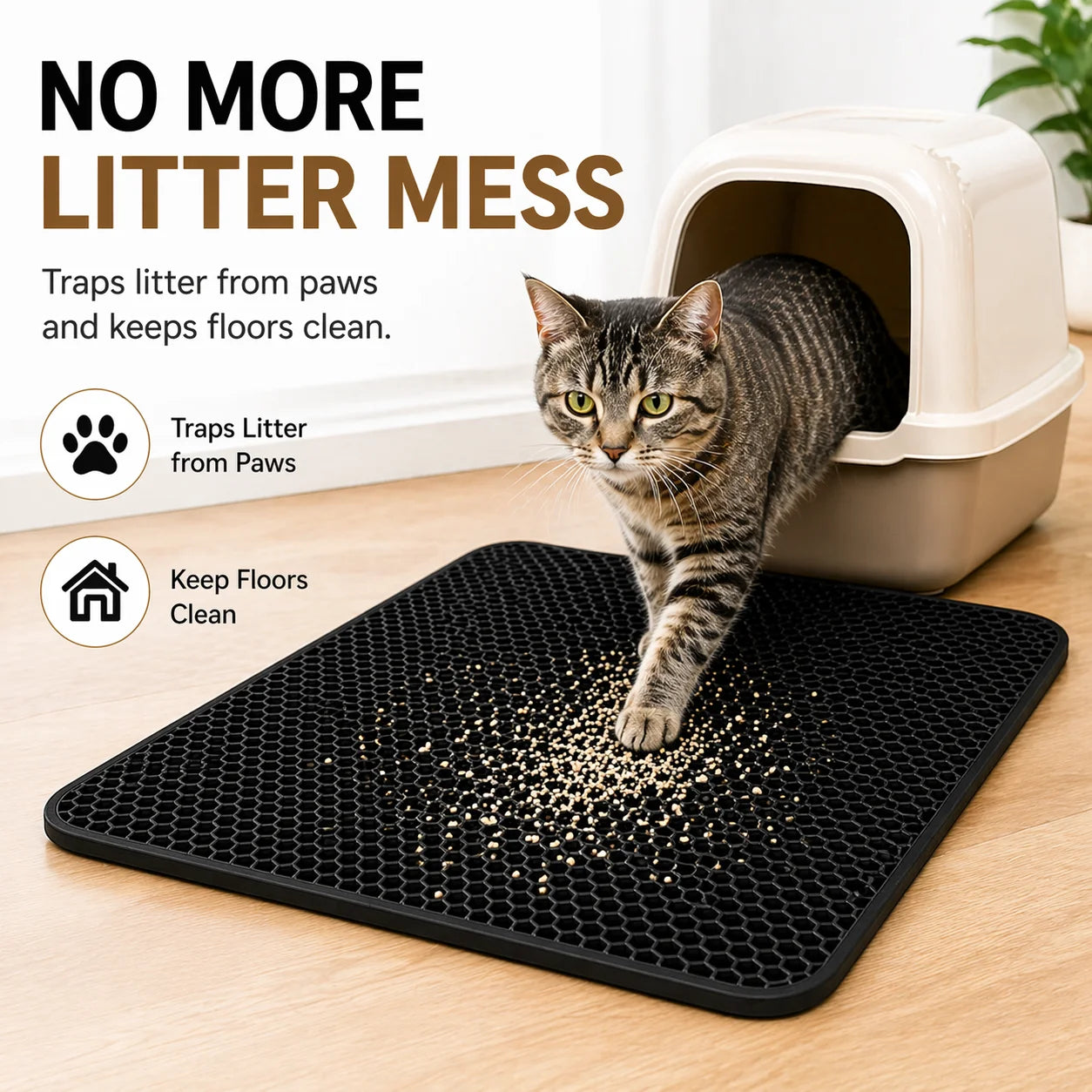Double-Layer Honeycomb Cat Litter Mat