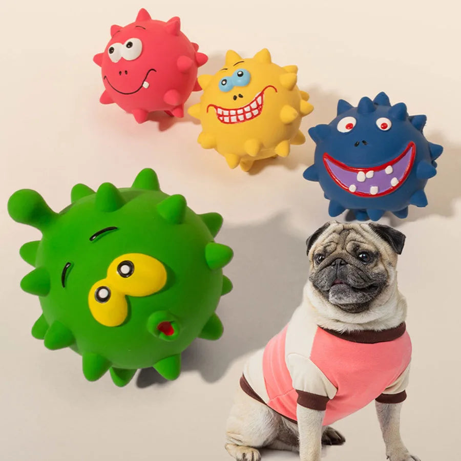 Textured Squeaky Dog Ball for Supervised Play