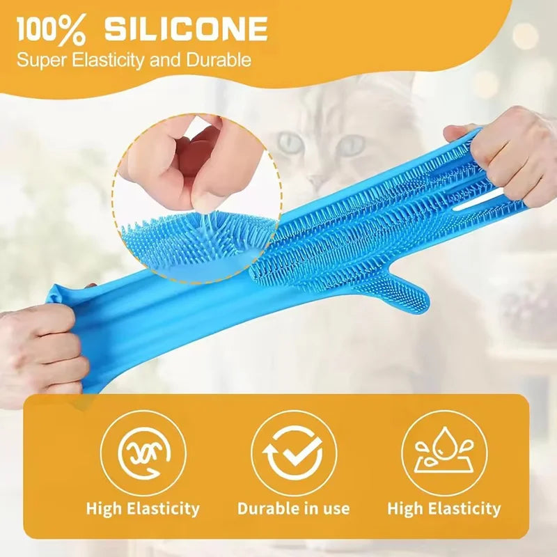 Silicone Pet Bathing Glove for Dogs & Cats