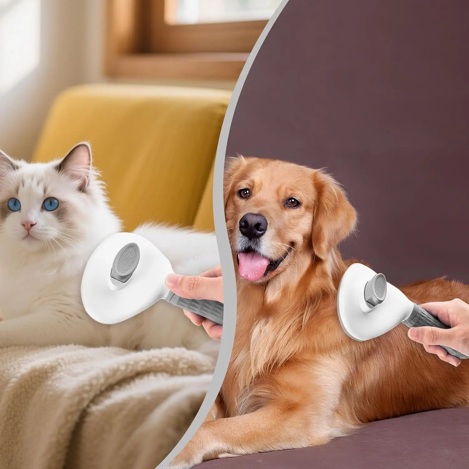 One-Click Self-Cleaning Slicker Brush for Pets