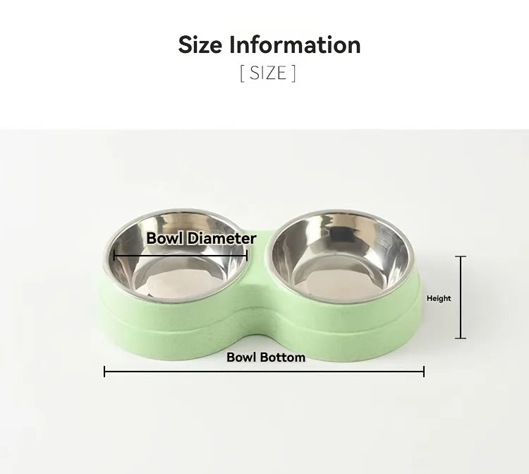 Double Stainless Steel Pet Bowls with Non-Skid Base