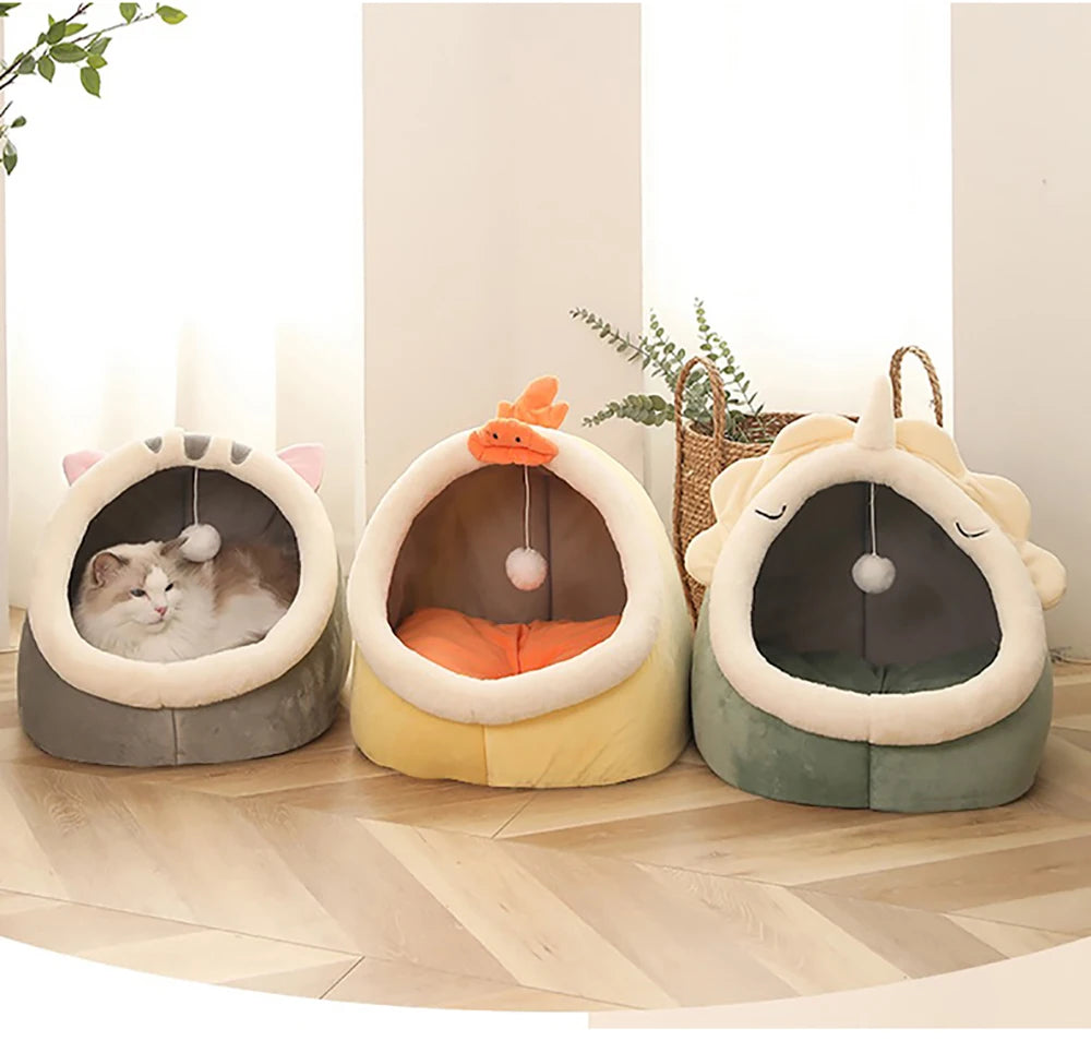 Cat Cave Bed with Removable Cushion