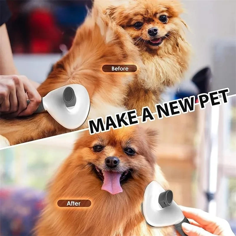 Self-Cleaning Pet Brush with Comfort-Grip Handle