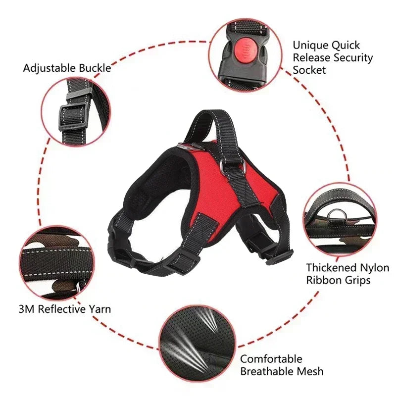 Adjustable Reflective Dog Harness with Handle