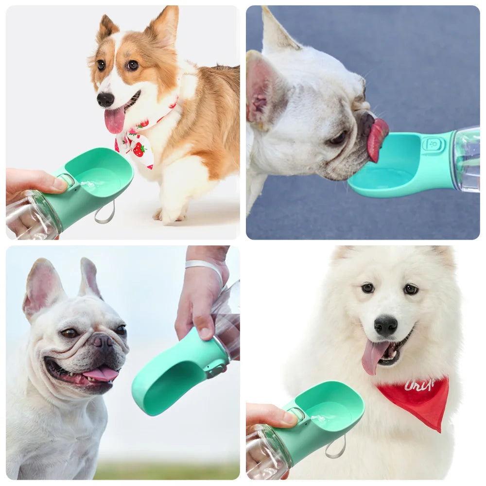 Portable Dog Water Bottle with Drinking Tray