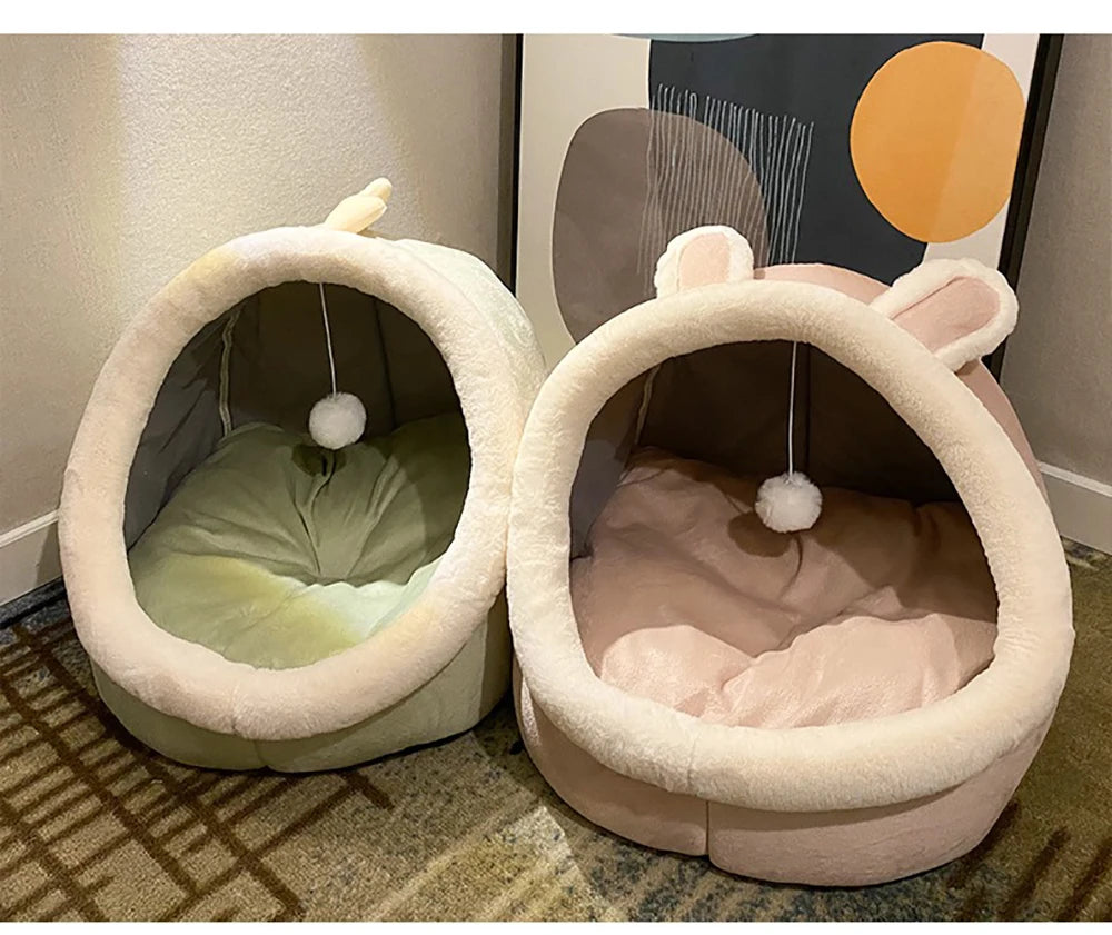 Cat Cave Bed with Removable Cushion