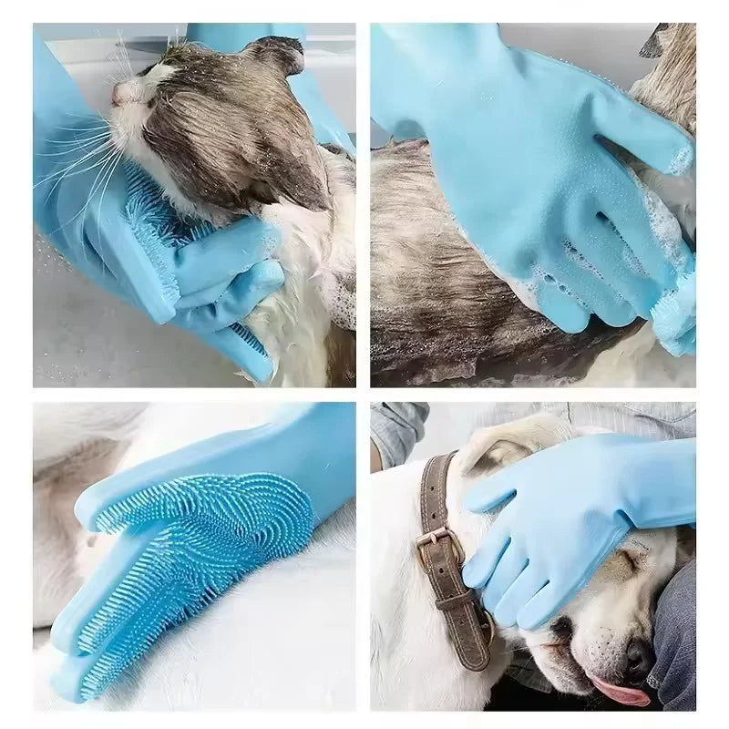 Silicone Pet Bathing Glove for Dogs & Cats