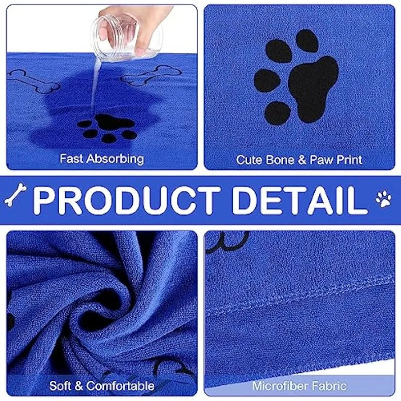 Microfiber Dog Towel for Bath Time & Muddy Paws