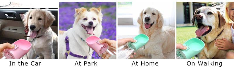 Portable Dog Water Bottle with Drinking Tray