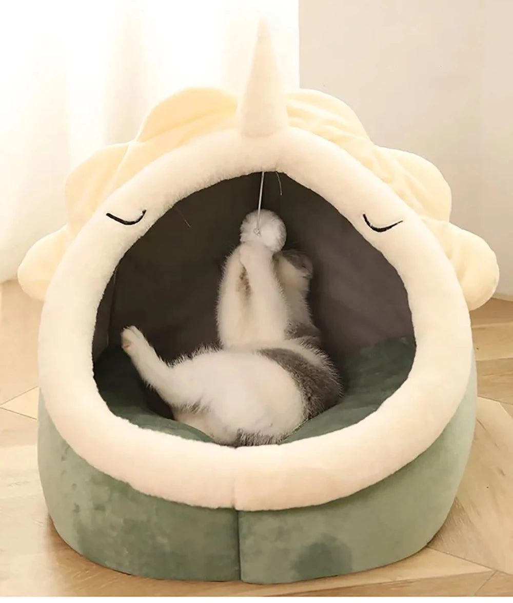 Cat Cave Bed with Removable Cushion