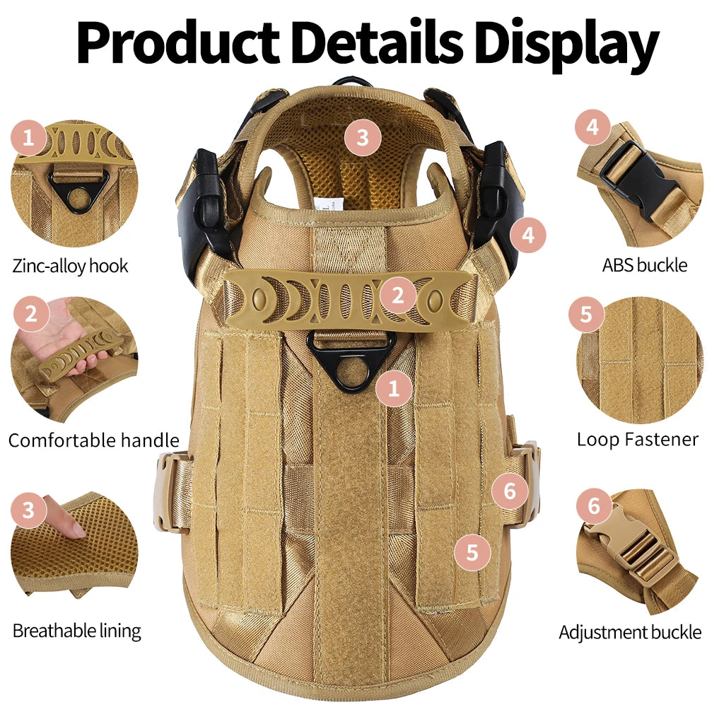 Tactical Dog Harness with Padded Handle
