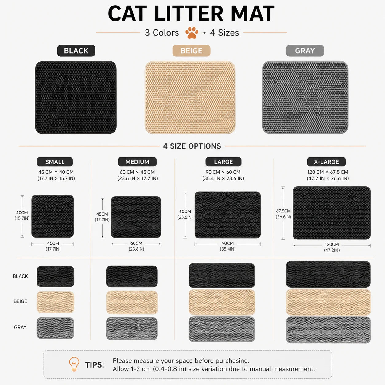 Double-Layer Honeycomb Cat Litter Mat