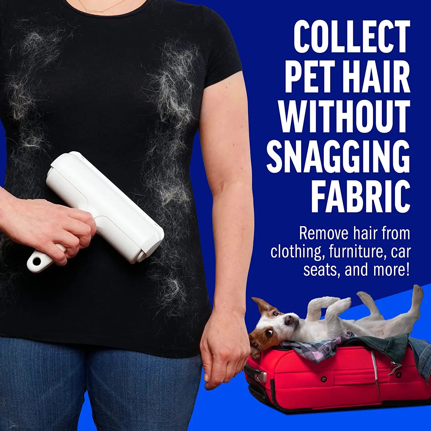Reusable Pet Hair Remover Roller with Cleaning Base
