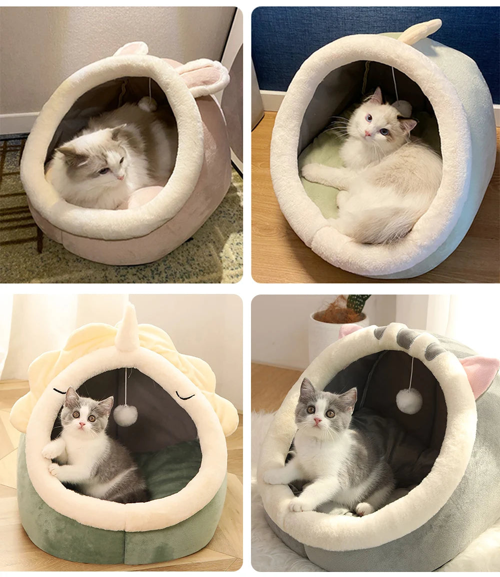 Cat Cave Bed with Removable Cushion