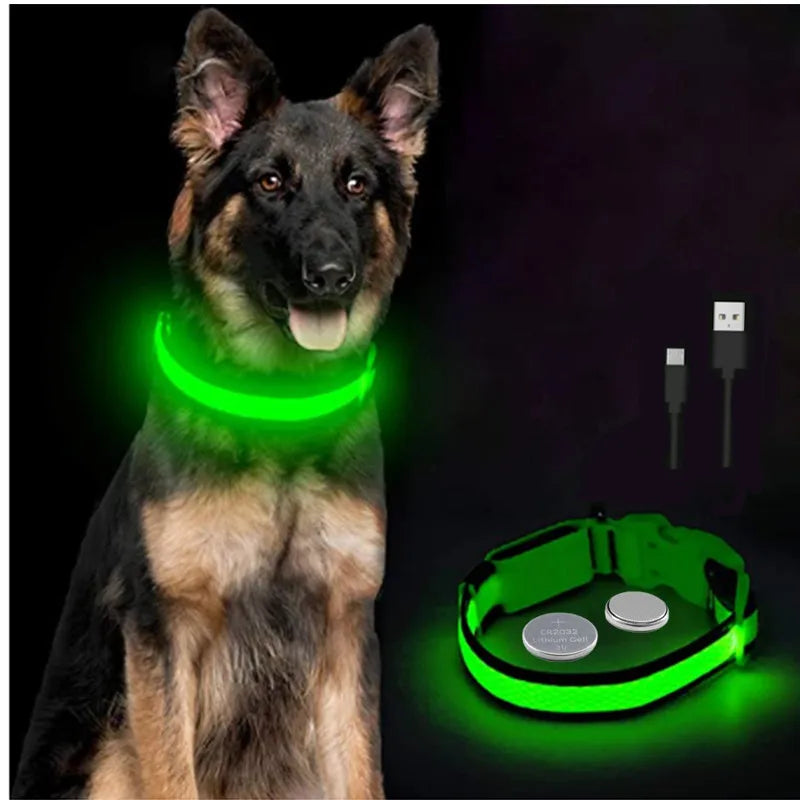 USB Rechargeable LED Dog Collar with 3 Light Modes