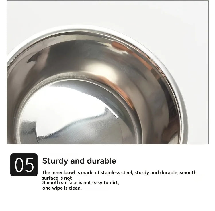 Double Stainless Steel Pet Bowls with Non-Skid Base