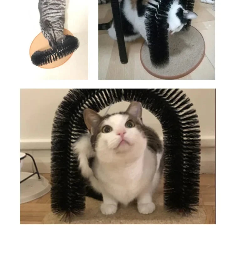 Cat Self-Grooming Arch with Scratching Pad