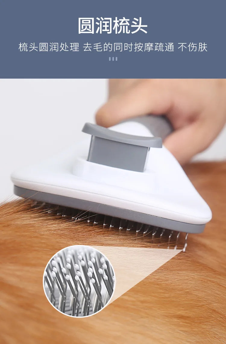 One-Click Self-Cleaning Slicker Brush for Pets