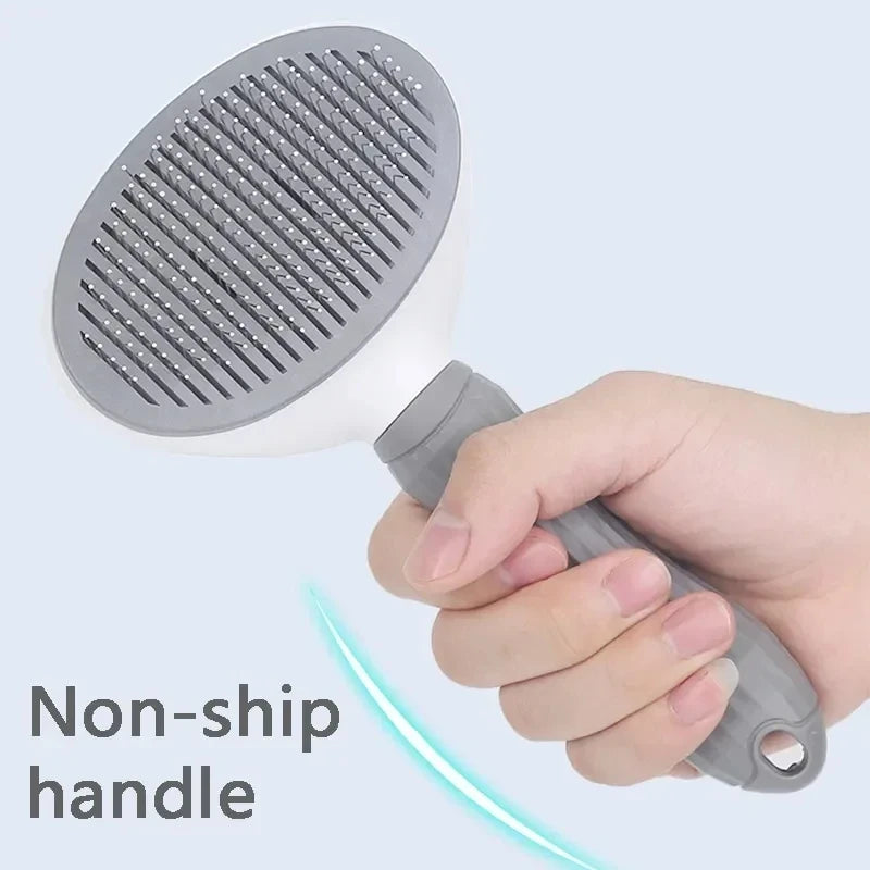 Self-Cleaning Pet Brush with Comfort-Grip Handle