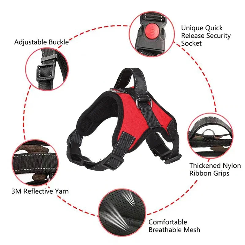 Adjustable Reflective Dog Harness with Handle