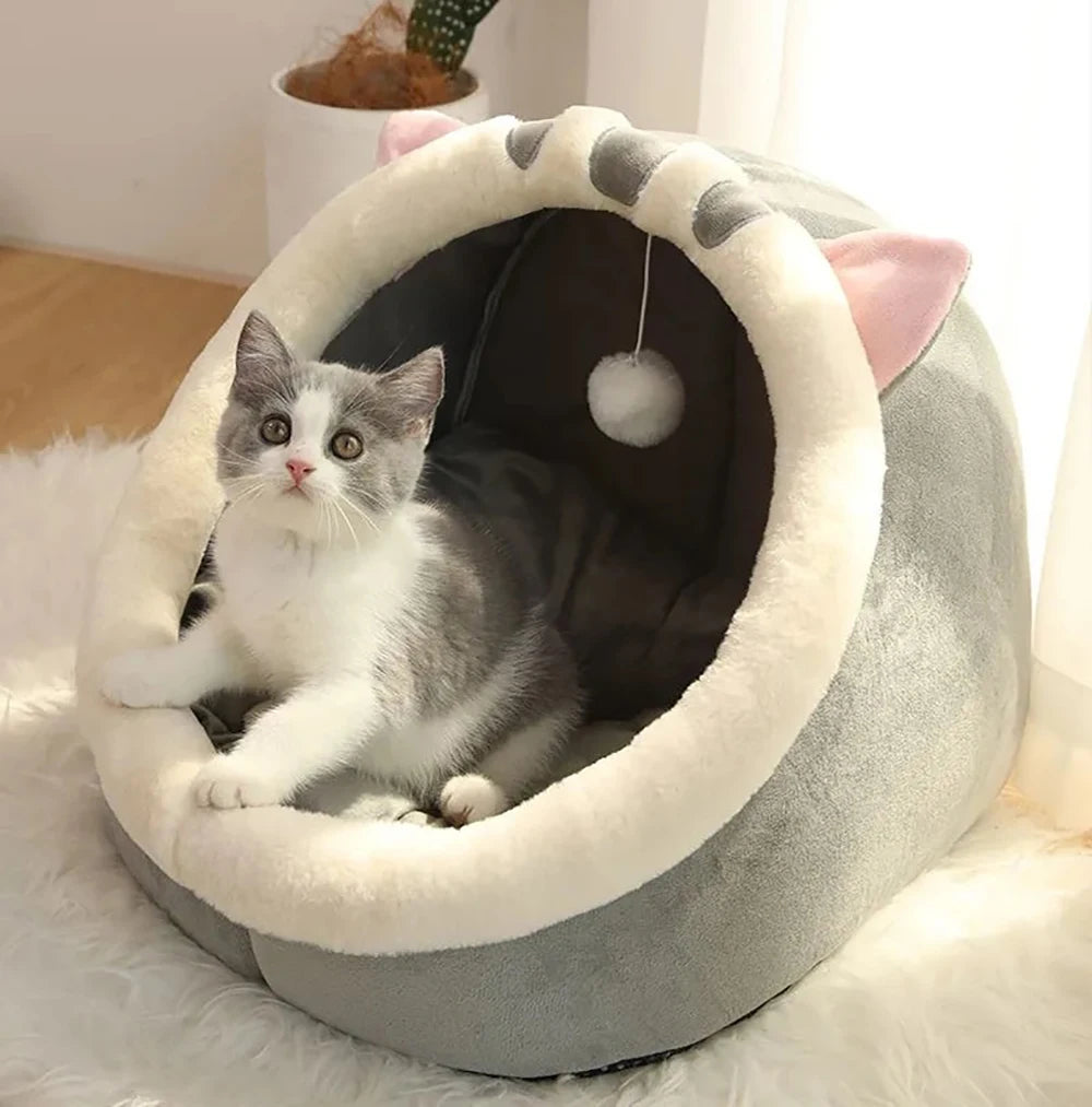 Cat Cave Bed with Removable Cushion