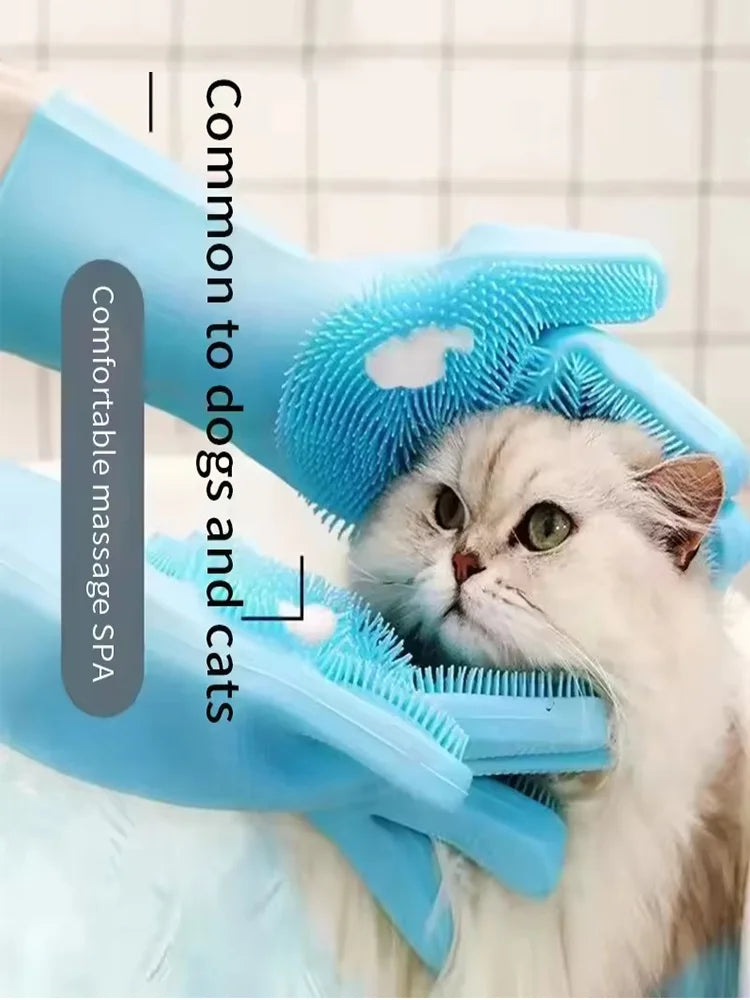 Silicone Pet Bathing Glove for Dogs & Cats