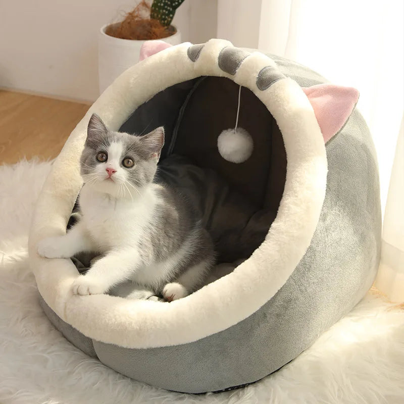 Cat Cave Bed with Removable Cushion
