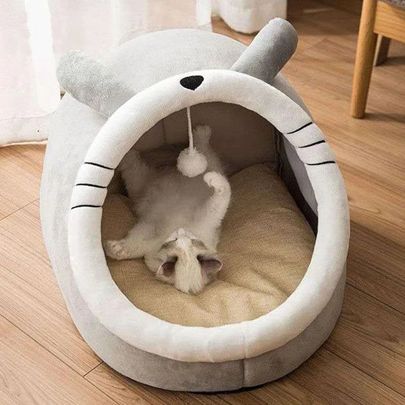 Cat Cave Bed with Removable Cushion