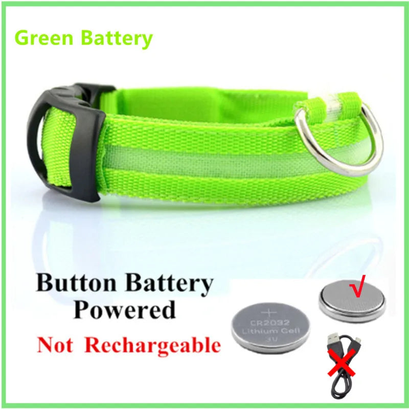 USB Rechargeable LED Dog Collar with 3 Light Modes