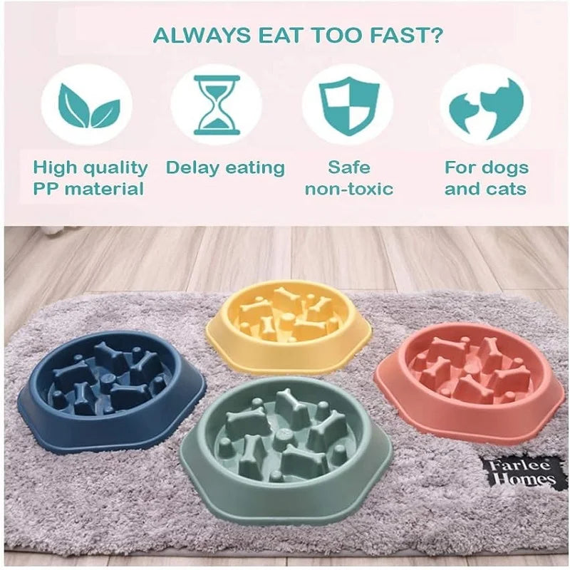 Slow Feeder Dog Bowl with Non-Slip Base