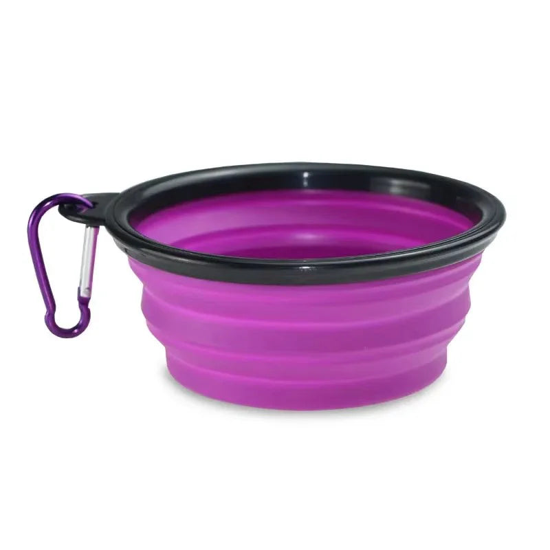 Collapsible Dog Travel Bowl with Hanging Clip