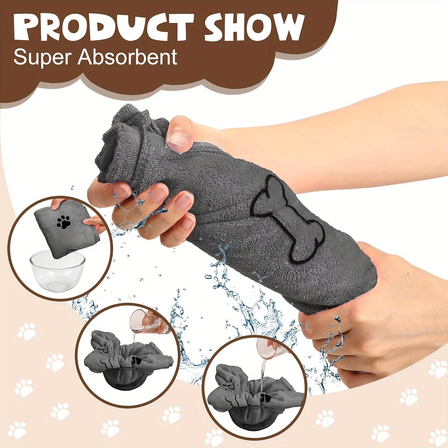 Microfiber Dog Towel for Bath Time & Muddy Paws