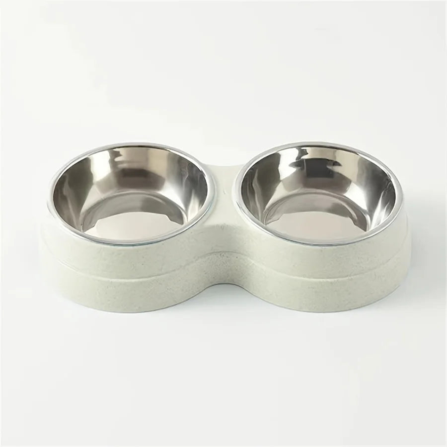 Double Stainless Steel Pet Bowls with Non-Skid Base