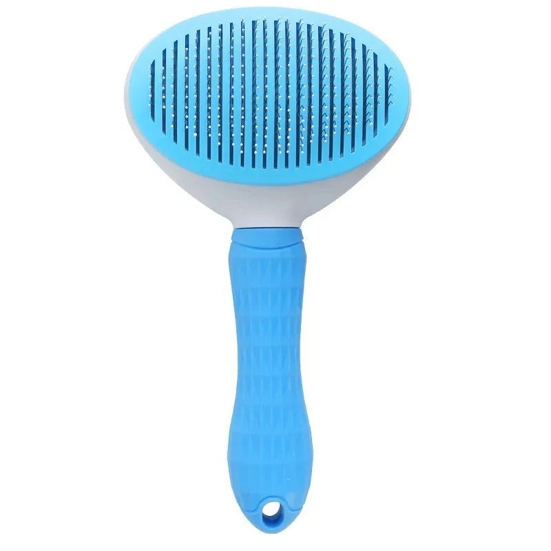 Self-Cleaning Pet Brush with Comfort-Grip Handle