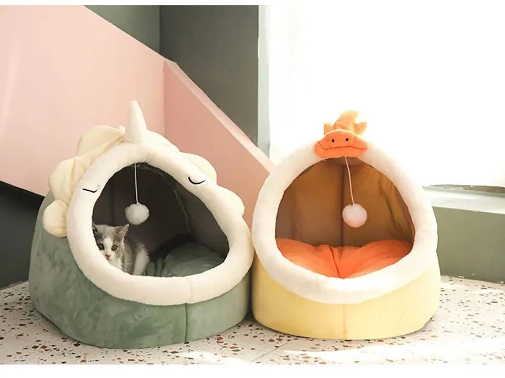 Cat Cave Bed with Removable Cushion