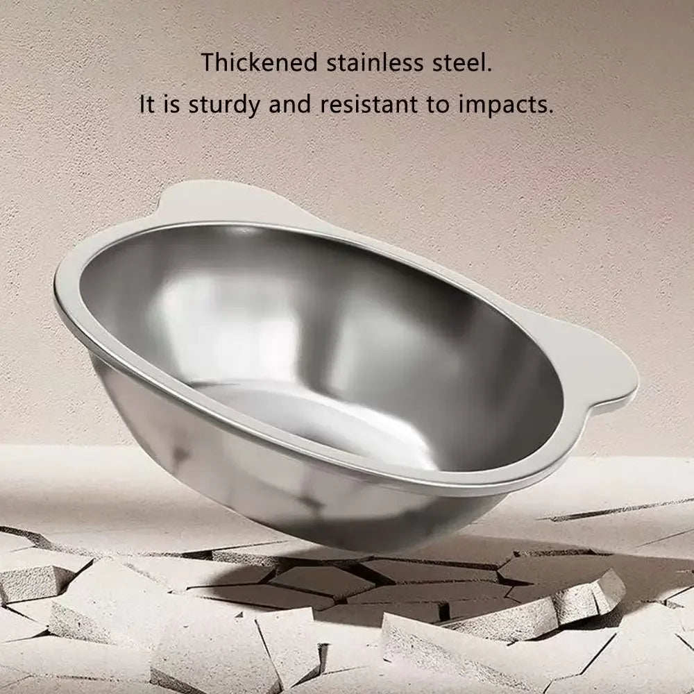 Raised Stainless Steel Cat Bowl with Tilted Stand
